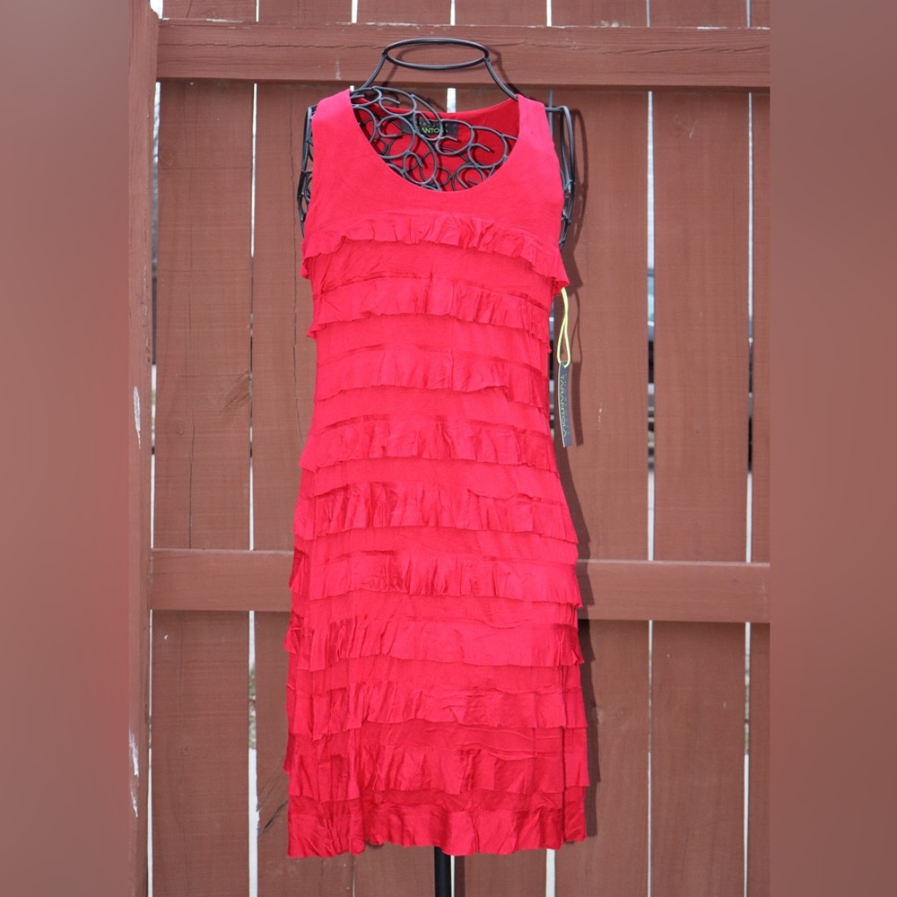 Charlotte Tarantola Red Tiered Ruffled Dress (w/ Tag) - Picture 2 of 8
